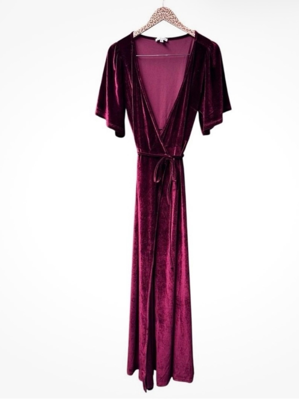 Baltic Born Meghan Velvet Short Sleeve Wrap Maxi Dress Red XL Formal Bridesmaid